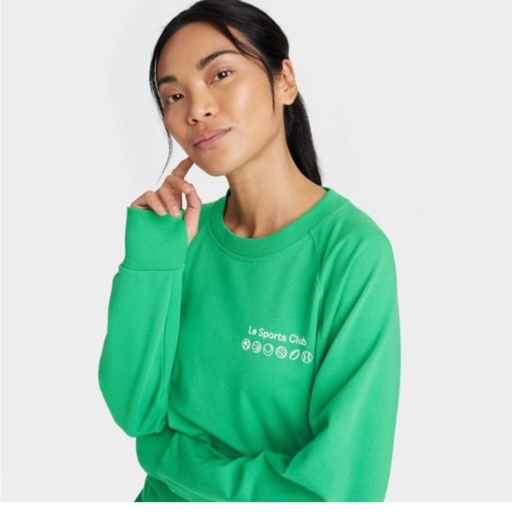 All in Motion Women's Bright Green Crewneck Sweatshirt